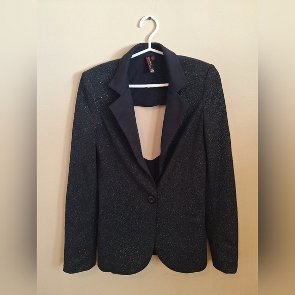 Material Girl Black Sparkle Blazer - Size Small - Picture 1 of 5